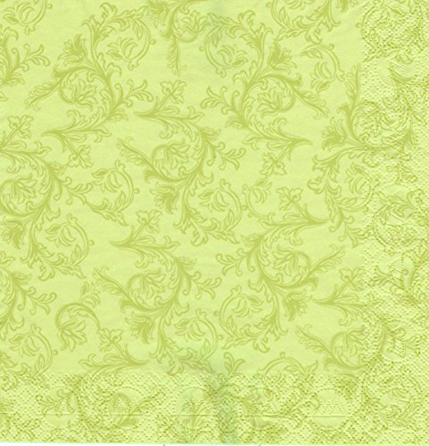 Serviette ORNAMENT Zellstoff, Hantiss, 40x40cm, 3-lagig, 50 Stück, Grün - 2
