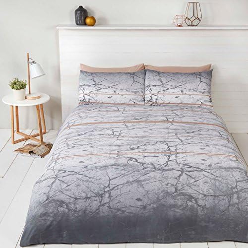 Marble Silver/Gold Duvet Cover Set - Single