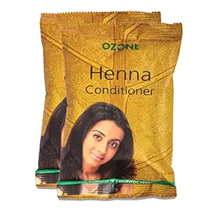Ozone Ayurvedics Henna Conditioner for Healthy and Strong Hair | Hair fall Control | Repairs damaged hair, 200 G - Pack of 2
