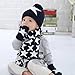 iikids®Boys/Girls Winter Cotton Cap Warm Wool Pom Pom Hat Baby Beanie Hat Knitted Cap Kids Hat Scarf Gloves Set Stars Navy Blue