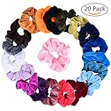 HYCKee 20 Pack Hair Scrunchies, Velvet Hair Ties Elastic Hair Bobbles Bands Pony