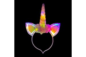 BF SOUVENIRS LED Einhorn Haarreif Unicorn bunt blinkend Leuchtend Kindergeburtstag Party Prinzessin Fantasie Kinderparty Karneval (goldenes Einhorn)