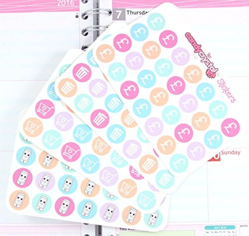 112 x Repositionable Personal Planner Reminder Stickers - 4 SHEETS