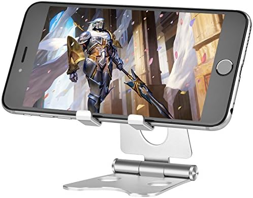 Cell Phone Stand Foldable Aluminium Universal Tablet Stand Cradle Holder Dock for iPhone iPad Samsung HUAWEI E-Reader Silver