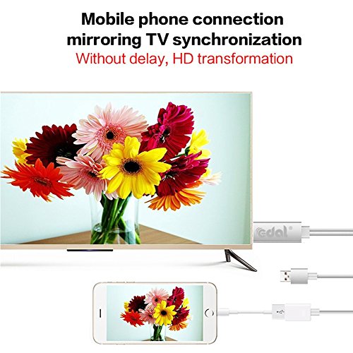 Lightning to HDMI Adapter Kabel, Kasit Lightning Digital AV auf HDMI 1080P Kabel für iPhone 7 7 plus 6s 6s plus 6 6 plus 5 5c 5s SE, iPad Air / Mini / Pro (Plug & Play) – Weißer - 5