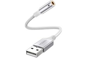 MOSWAG Adattatore audio jack per cuffie da USB a 3,5 mm da 20 cm, supporto per cuffie da USB a 3,5 poli TRRS a 4 poli, scheda audio stereo esterna per PC, laptop, PS4, Mac ecc.