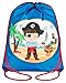 Produktbild Aminata Kids - Kinder-Turnbeutel für Junge-n und Mädchen mit Piraten-Schiff Schatz Toten-Kopf-Flagge Pirat-en Sport-Tasche-n Gym-Bag Sport-Beutel-Tasche hell-blau Weiss