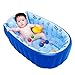 Produktbild Bathtub PHTW HTZ Aufblasbare Badewanne Der Kinder Kann Sitzen Babybadewanne Faltbares Großes Neugeborenes Babybad Tragbares Baby Aufblasbares Pool Blau/Orange 90 * 55 * 28cm + (Farbe : Blau)