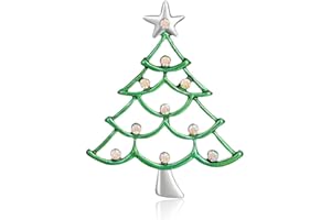 KOFOT Austrian Crystals Green Enamel Christmas Tree Rhinestone Brooches for Women Girls Holiday Party Decorations Xmas Banquet Pin Jewellery Gift Accessory for Scarf Suit Daily Wear