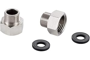 Ibergrif M3/8 cala M1/2 cala UK adapter kompresyjny wtyczka z 3/8 cala na 1/2 cala, metal, chrom, srebrny