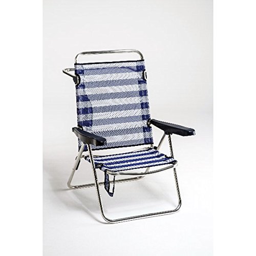 Manufacturas Alco 671ALF-0056 Silla de playa 5 Pos. Aluminio Rayas Azules