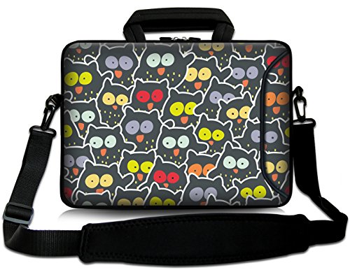 Sidorenko Designer Notebooktasche in zwei Größen erhältlich 15 Zoll - 15,6 Zoll / 17 Zoll - 17,3 Zoll // mit Tragegurt + Tragegriff inkl. Zusatzfach für Maus und Ladegerät an der Vorderseite der Tasche Laptoptasche Tragetasche Umhängetasche Bag