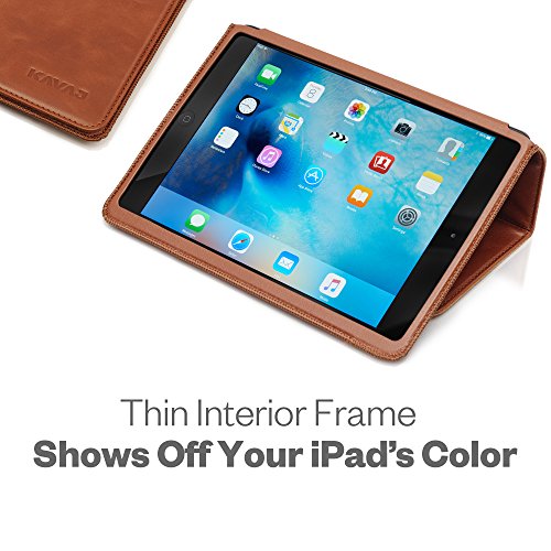 KAVAJ iPad mini 4 Hülle Echtleder Case „Berlin“ für das Apple iPad mini 4 Cognac-Braun aus echtem Leder mit Stand und Auto Schlaf/Aufwachenen Funktion. Dünnes Smart-Cover Schutzhülle Tasche Lederhülle - 6
