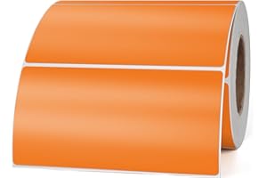 YIKIADA Etiquetas de color naranja de 50 x 100 mm, autoadhesivas, de vinilo, autoadhesivas, impermeables, para mudanzas, oficinas, almacenes, casas, 500 unidades