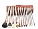 VALUE MAKERS 13PCS Makeup Brushes - Makeup Brush Set - Makeup Brushes Kit - Make up Brush Set - Make Up Brushes - Foundation Brush - Make Up Brushes Kit - Goat Hair Brushes Set - Brush Set with Cylinder Makeup Brushes Case (Brown)