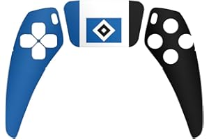 DeinDesign Skin kompatibel mit Sony Playstation 5 Controller PS5 Folie Sticker HSV Streifen Hamburger SV