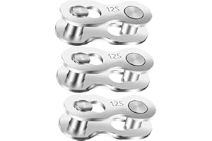 PAIKIUU 12 Speed Chain Quick Link Connector 3 Pairs Bike Chain Link Reusable Steel Bicycle Quick Chain Connector Accessories Silver