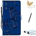Produktbild TOUCASA Motorola Moto G4 Play Handyhülle,Motorola Moto G4 Play Hülle, Brieftasche Flip PU Leder Kartenfächer 3D Butterfly 3D Schmetterling Embossed Technology für Motorola Moto G4 Play(Blau)