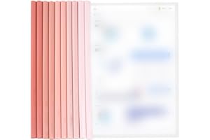 PYEUIFT 10 Stück Ordnerschieber, A4 Sliding Bar Binder, Kunststoff Sliding Bar Binder, Kunststoff Bericht Abdeckungen, Klemmschienen, Schiebebinder, Rosa