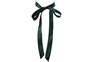 SYAYA Women Long Silk Bow Tie, Ladies Satin Self Necktie/Ribbon BowTie For T-shirt Decoration Mother's Day Gift W-B-T1, Emerald, One Size