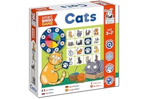 Captain Smart Bingo Game, Bingo Cats | Chats, Couleurs, Observation | 1-4 Joueurs | Jeu Familial, Jouet d'apprentissage, Cadeau pour Les Enfants de 3 à 7 Ans