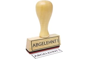 ‎STEMPLINO Stemplino® Textstempel - Abgelehnt ! - 50mm x 15mm Holzstempel mit Text Bürostempel Firmenstempel Stempel Büro Text Stempel