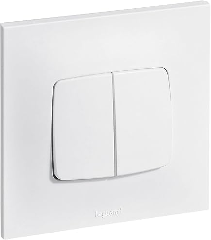 Legrand Doppel-Treppenschalter 10A Niloe 764502 – Unterputz, Weiß, 78,5x78,5x47 Mm