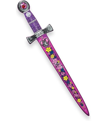 Liontouch - Épée Reine Rosa pour Filles - 3-6 ans | Épée et Bouclier en Mousse Rose pour Jouer en Style Médiéval Scintillant | Accessoires Sûrs et Durables pour Déguisements et Costumes