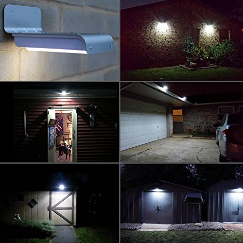 LE Solarleuchten Mit Bewegungsmelder set Wasserdicht 6000K Kaltweiß Kabellose Wandleuchten Aussenleuchten für Tür Flur Wege Terrassen Garten Fahrtweg Solarbetriebenes Nachlicht (4 er) - 7