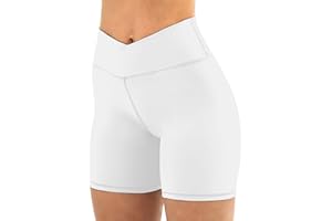 Friptspyg Femmes Shorts de Sport V à Taille Haute Cyclisme Shorts Gym Leggings Yoga Pants Scrunch Butt Fitness Entraînement et Course à Pied