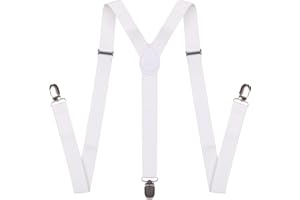 NestNook Mens Braces 1 inch wide - Adjustable Y-Shape Suspenders, Breathable Comfort for Men & Women