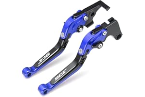 MOTORFISH Levier de frein à main et d'embrayage réglable en aluminium pour moto Yamaha XJ6 2009-2015 (bleu)