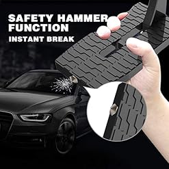 Pawaca auto porte, chiavistello porta veicolo scala pieghevole pedale a forma di U Slam latch con martello di sicurezza (versione aggiornata), facile accesso al tetto dell’ auto per Jeep/SUV, supporta fino a 250 kg/249,9 kilogram nero