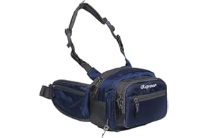 Raprance Fly Fishing Waist Pack with Adjustable Waist Strap, Multi Pocket Fall River Fishing Chest Pack, Blue, Adjustable, Fishing