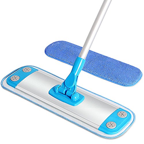 MR. SIGA Aluminum Microfiber Floor Mop - 40cm, Size 40 x 12cm, Aluminum mop frame with Aluminum telescopic pole (Included 2 Microfiber Refills)