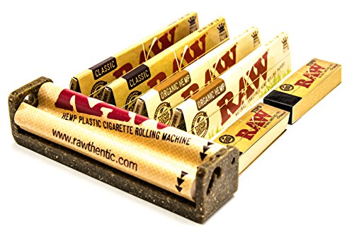 Raw King Size Zigarettenroller mit 4 Raw King Size Rolling Papers und 2 Broschüren von Raw Rolling Tips