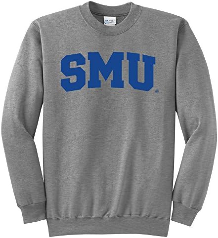Promoversity NCAA Smu Mustangs Arch Classic Crewneck Sweatshirt, 3X-Large, Light Heather Grey
