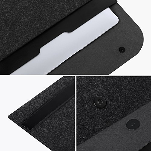 EooCoo Laptop-Tasche  Filz  Mikrofaser Leder H  lle Ultrabook Laptop Tasche Filz Sleeve Speziell f  r Macbook Air   Pro   Retina 13  - Black