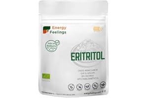 Energy Feelings Eritritol Granulado Ecológico, 0% Kcal, Edulcorante y Endulzante Natural, Sin Azúcar, Sin Gluten, Vegano, Edulcorante para Cocinar, 200G