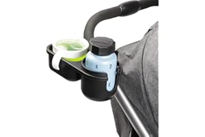 Niciksty 2 en 1 Bandeja para Cochecito, Portavasos Universal para Cochecito con Porta Bocadillos, Recoge Bocadillos Extraíble