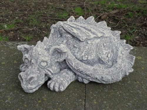 Steinfigur „DRACHE SWEETY „, Frostfest bis -30°C, massiver Steinguss - 2