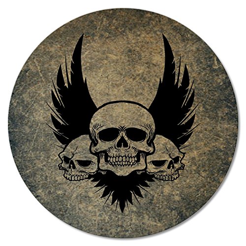 Addies Glas-Untersetzer 6-tlg. Set „Totenkopf“ in hochwertiger Klarsicht-Geschenkbox und Korkrückseite, rund, 6 Motive - 4