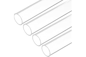 QUARKZMAN 4 Stück PVC Transparent Rohr, Innendurchmesser 21mm Durchmesser 25mm LÄNGE 250mm Acryl Kunststoffrohr für Lampenbau, Stehlampen, Möbel