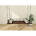 Jairi traders Wooden Swing with Back and Hand with Stainless Steel Accessories Hanging Set, Size: 4 x 2 feet
