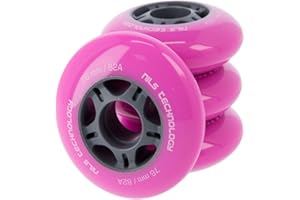 Nils Extreme Juego de ruedas para patines en línea, con buena adherencia, para interior y exterior, sin cojinetes, color rosa