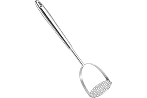 TUYOTUE Heavy Duty Mashed Potatoe Masher, Professional Integrated Stainless Steel Potato Masher, Food Masher for Avocado, Potatoes, Beans, Meat, Vegetables, Dishwasher Safe (Heavy Duty stainless steel Masher)