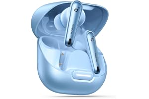 soundcore by Anker Liberty 4 NC trådlösa brusreducerande öronproppar, 98,5% brusreducering, adaptiv brusreducering för öron och miljö (ljusblå) (Renoverad)