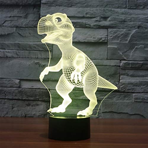 Preisvergleich Produktbild Kylinnnl 3D Nachtlicht Lampe Illusion - Dinosaur Pattern Design Nachttischlampe mit Acrylglasplatte für Jungen und Mädchen - 7 Farbwechsel mit Fernbedienung