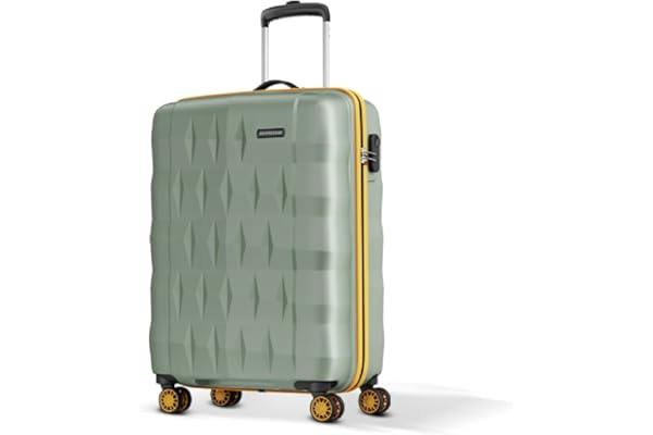 Aristocrat Comet 8 Wheel Cabin (Small Size) Hard Case Trolley Bag Combination Lock Tough and Durable Polycarbonate Luggage 3 Year International Warranty 56 CM Suitcase for Travel Green