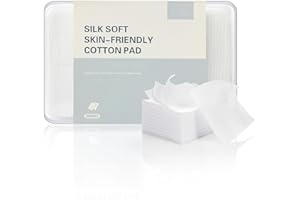 GothicBride Wkładki bawełniane do demakijażu, 1000 szt., naturalne, wysokiej jakości, nietkane, kwadratowe, kosmetyczne, bawełniane, do makijażu, twarzy, miękka bawełna